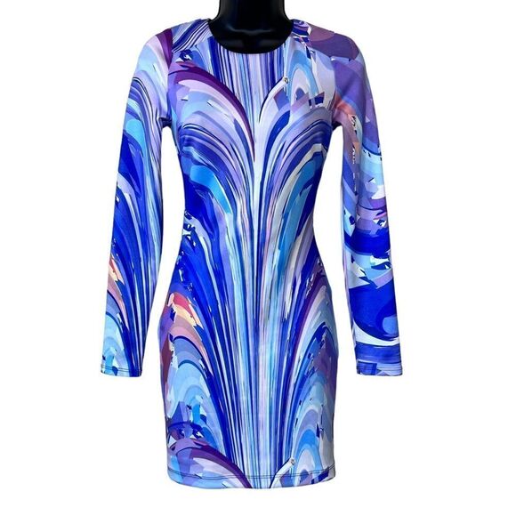 Bebe Watercolor Swirl Bodycon Dress - Picture 1 of 14